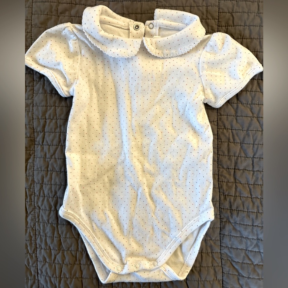Bout Chou onesie 12month polka dot collar